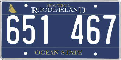RI license plate 651467