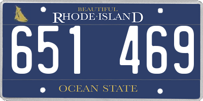 RI license plate 651469