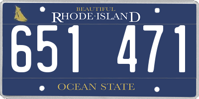 RI license plate 651471