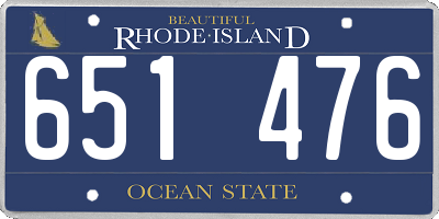 RI license plate 651476