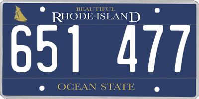 RI license plate 651477