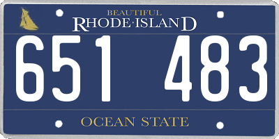 RI license plate 651483