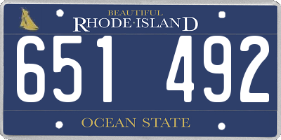 RI license plate 651492