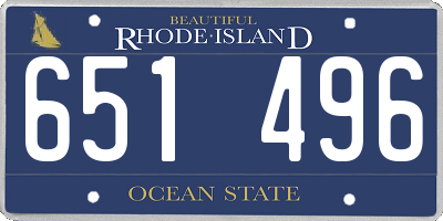 RI license plate 651496