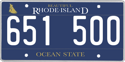 RI license plate 651500
