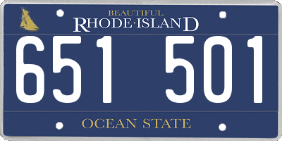RI license plate 651501