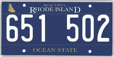 RI license plate 651502