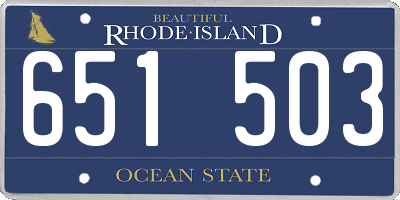 RI license plate 651503