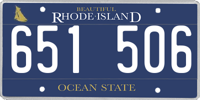 RI license plate 651506