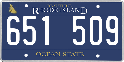 RI license plate 651509