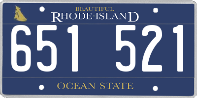 RI license plate 651521