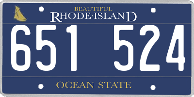 RI license plate 651524