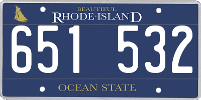 RI license plate 651532