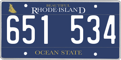 RI license plate 651534