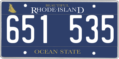 RI license plate 651535