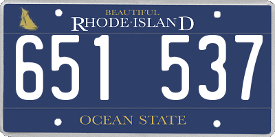 RI license plate 651537