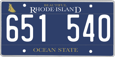 RI license plate 651540