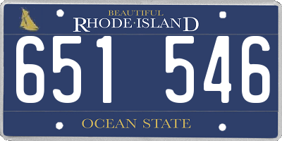 RI license plate 651546