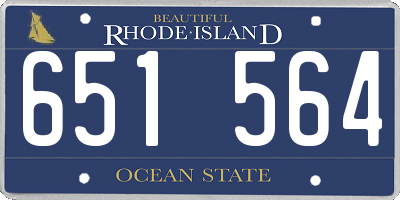 RI license plate 651564