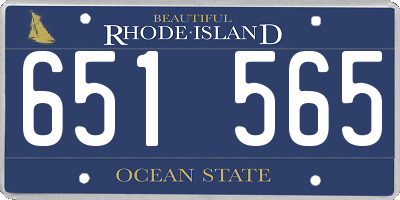 RI license plate 651565