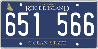 RI license plate 651566