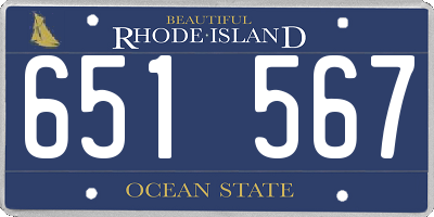 RI license plate 651567