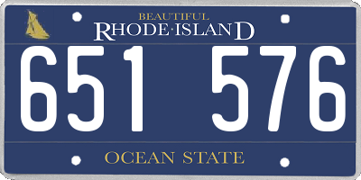 RI license plate 651576