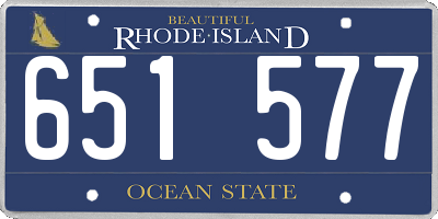 RI license plate 651577