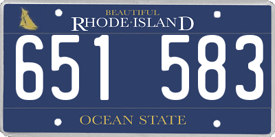 RI license plate 651583