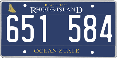 RI license plate 651584