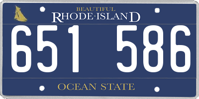 RI license plate 651586
