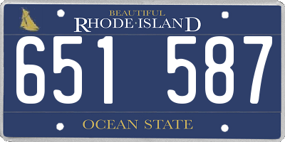 RI license plate 651587