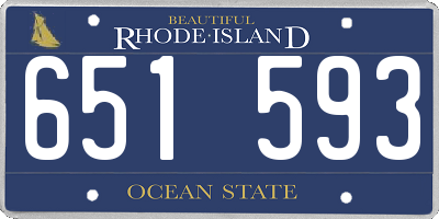 RI license plate 651593