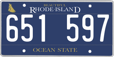 RI license plate 651597