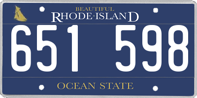 RI license plate 651598