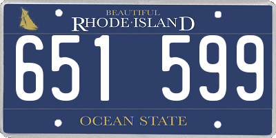 RI license plate 651599