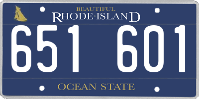 RI license plate 651601