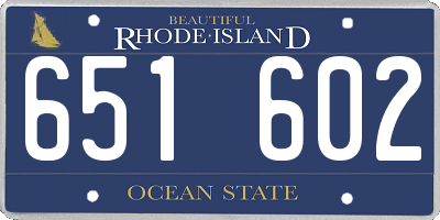 RI license plate 651602