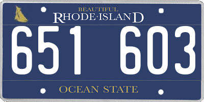 RI license plate 651603