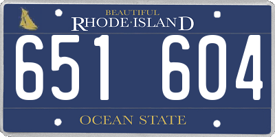 RI license plate 651604