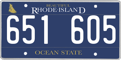 RI license plate 651605