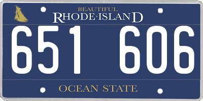 RI license plate 651606