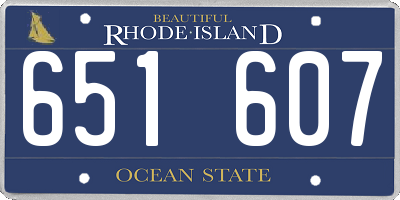 RI license plate 651607