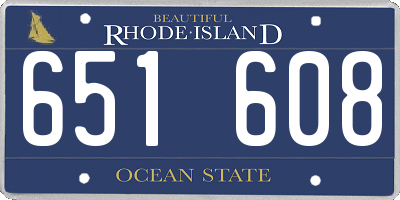 RI license plate 651608