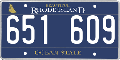 RI license plate 651609