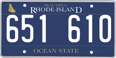 RI license plate 651610