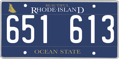 RI license plate 651613