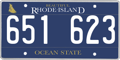 RI license plate 651623