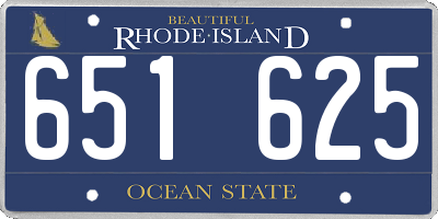 RI license plate 651625