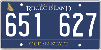 RI license plate 651627